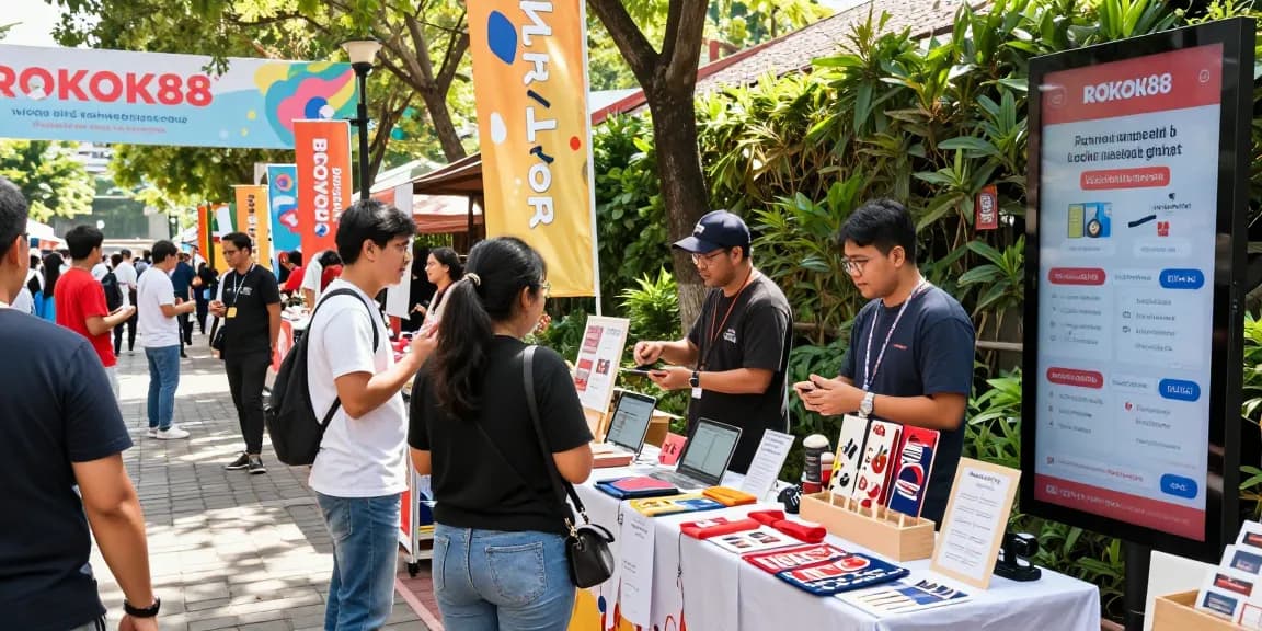 rokok88 community-driven e-commerce market scene with local vendors and buyers