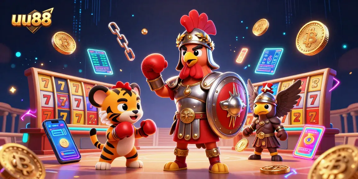 uu88 offers an engaging platform with a vibrant gladiator scene, highlighting thrilling slot play.