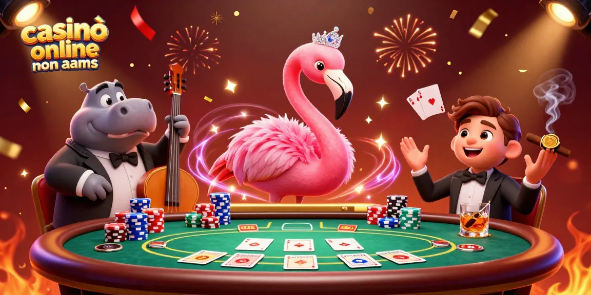 Interagisci con l'eccitante azione dei casinò online non aams con personaggi di cartoni animati vivaci tra elementi di poker.