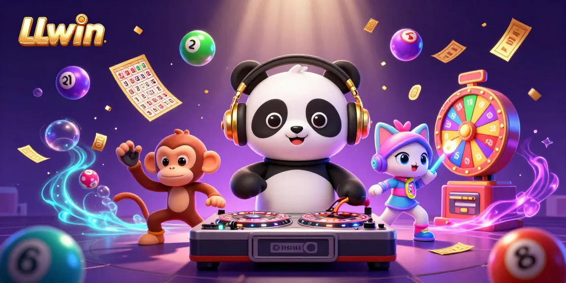 Experience the excitement of LLwin with a colorful and dynamic 3D casino celebration.