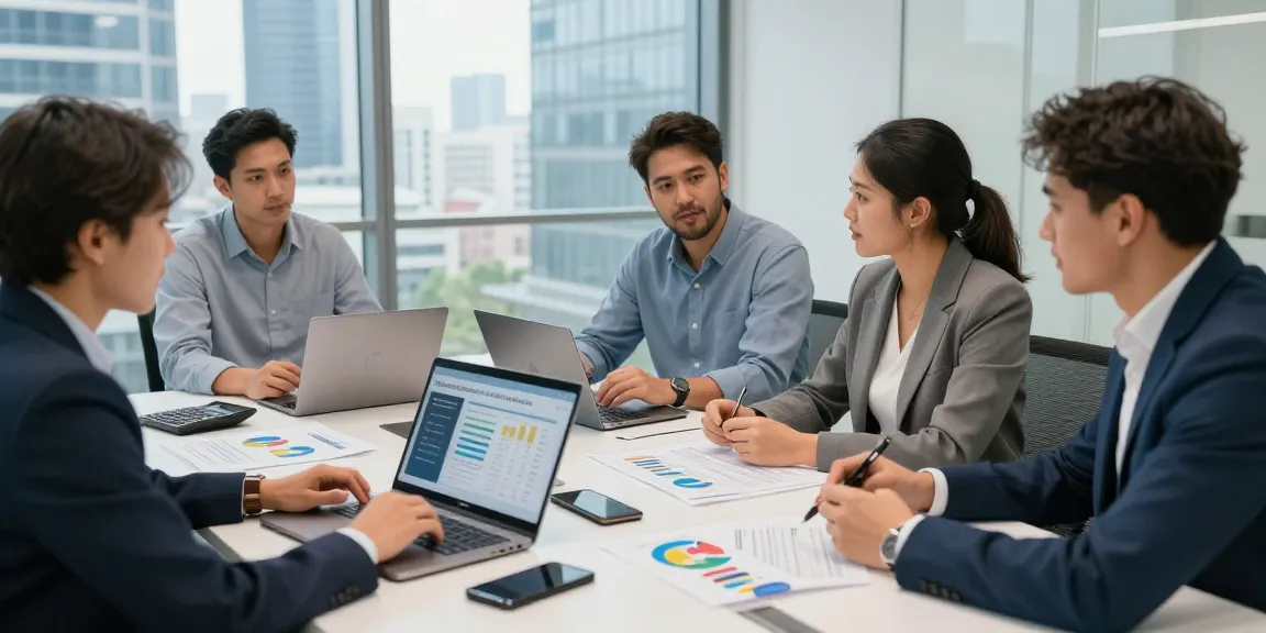 Team discussing merchant cash advance UK options in a modern finance office.