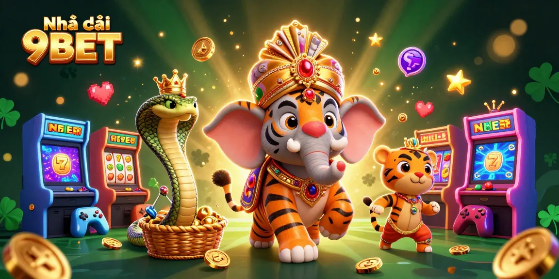 Experience thrills with Nhà cái 9BET's vibrant slot games, featuring gem-filled characters and dynamic gaming elements.