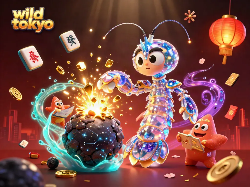 Players engage with wild tokyo casino games, surrounded by vibrant thematic elements and dynamic actions.