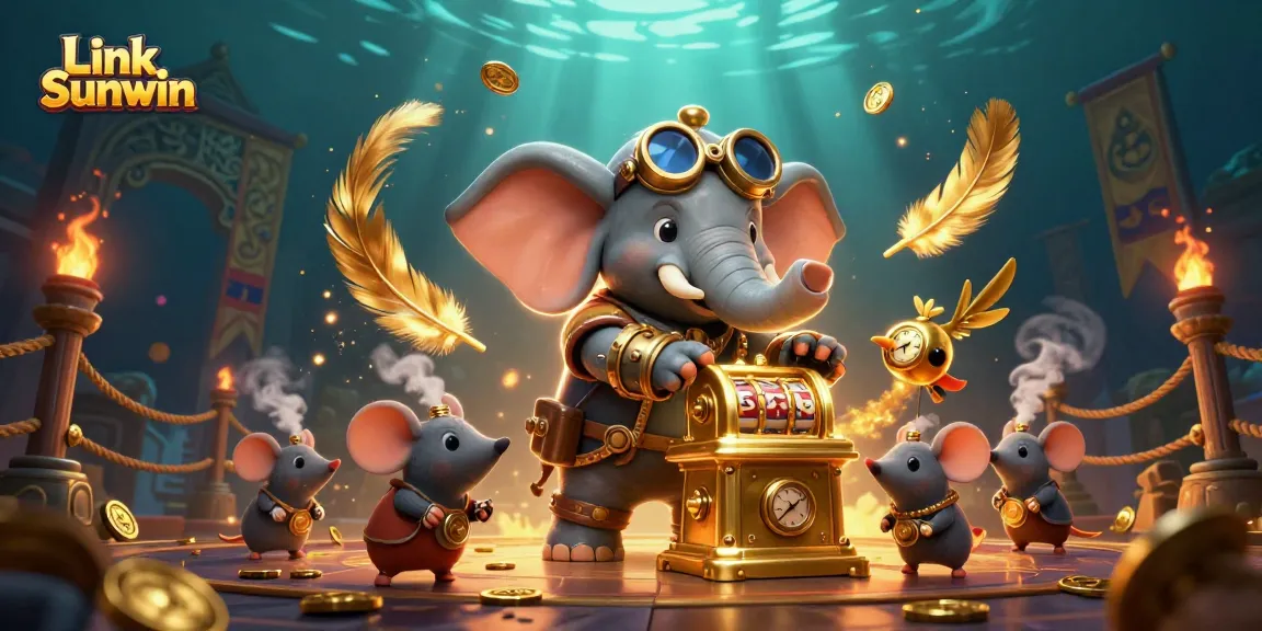 Engage with the exciting gaming experience of Link Sunwin at a vibrant 3D casino scene.