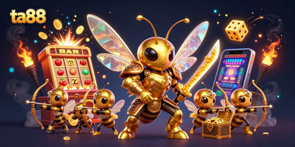 Experience ta88 excitement with a vibrant 3D illustration showcasing energetic casino themes.