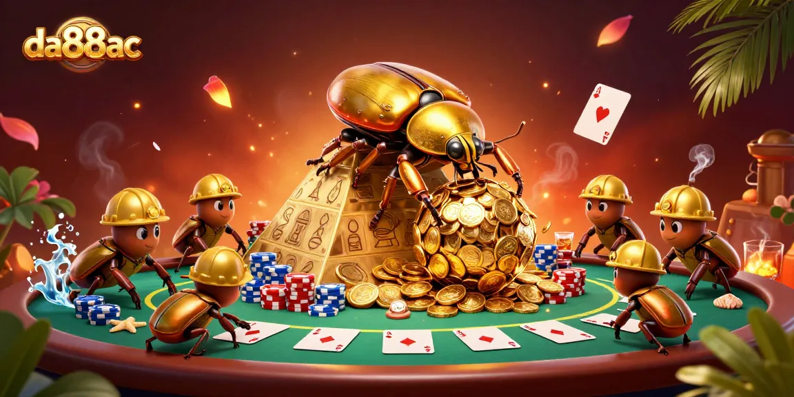 Engage with da88ac in this vibrant casino scene celebrating poker with lively characters.