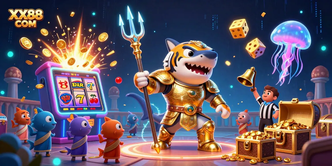 Experience thrilling rewards with XX88 COM in a dynamic underwater casino scene.