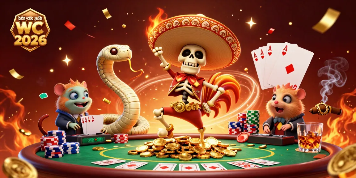 Engage with the vibrant scene of bảng xếp hạng wc 2026 featuring playful characters in a casino atmosphere.