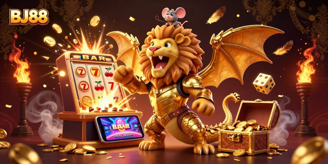 BJ88 offers thrilling gameplay featuring a chimera creature, jackpot slots, and a smartphone lobby.